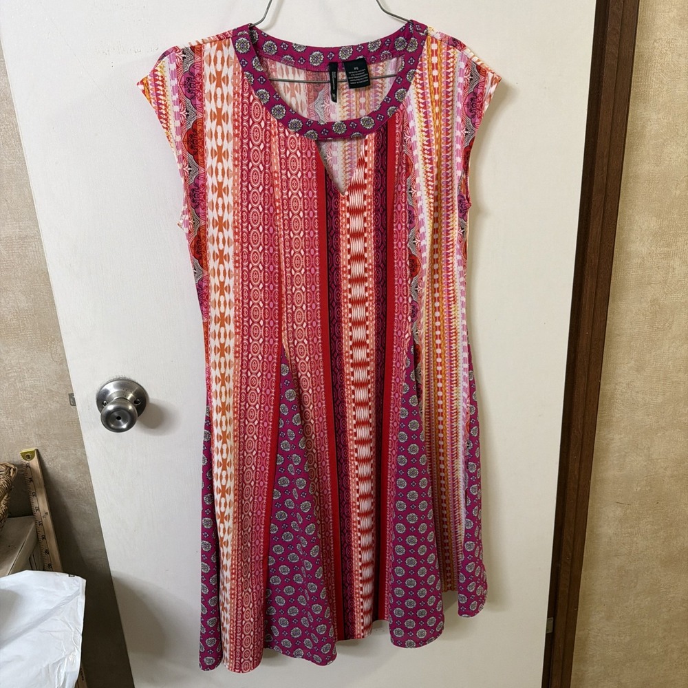 New Directions Sleeveless Dress Multicolor Petite Small